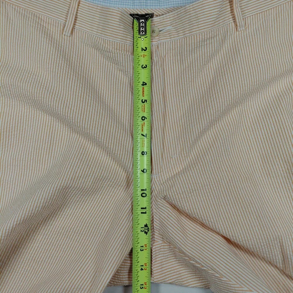 Bills Khakis Parker Short Mens 40‎ Orange White Seersucker Striped Standard Fit